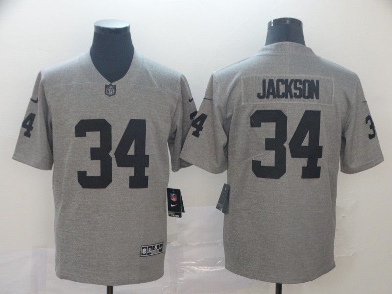 Men Oakland Raiders #34 Jackson Grey Nike Vapor Untouchable Limited Player NFL Jerseys->oakland raiders->NFL Jersey